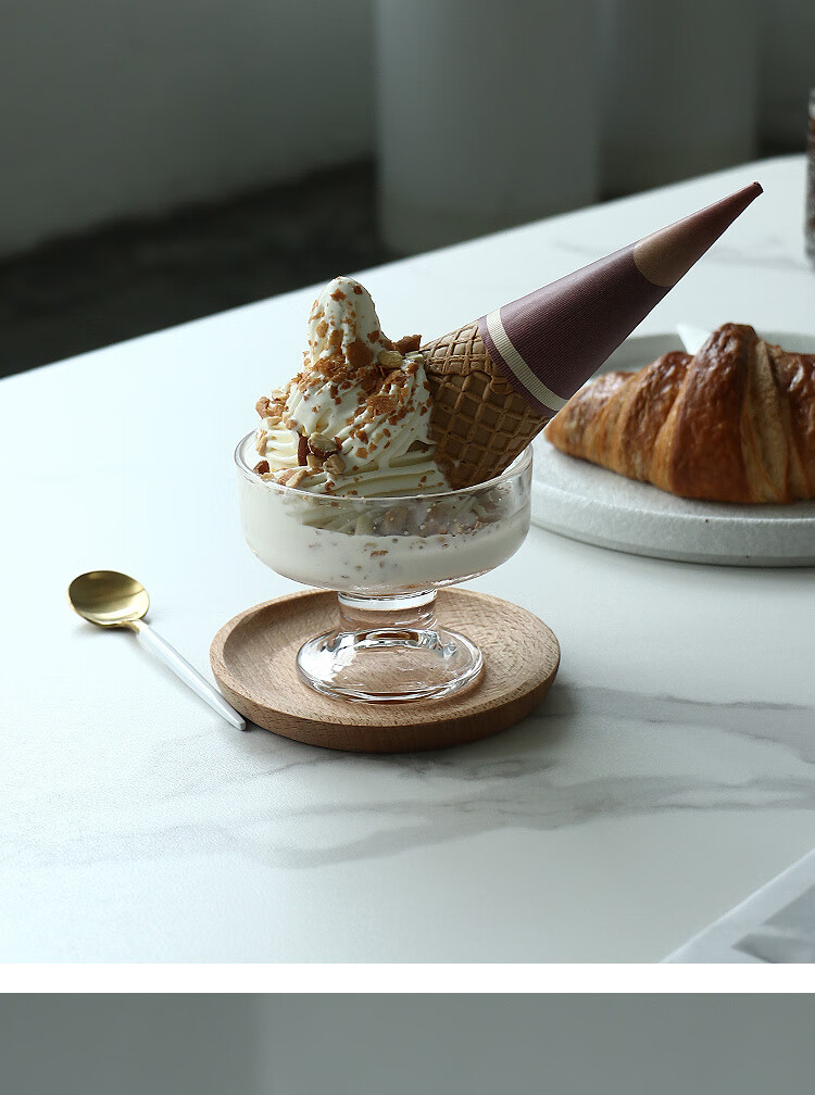 冰淇淋高脚碗ondo玻璃酸奶杯高脚甜品杯韩国ins冰淇淋冰球杯布丁碗