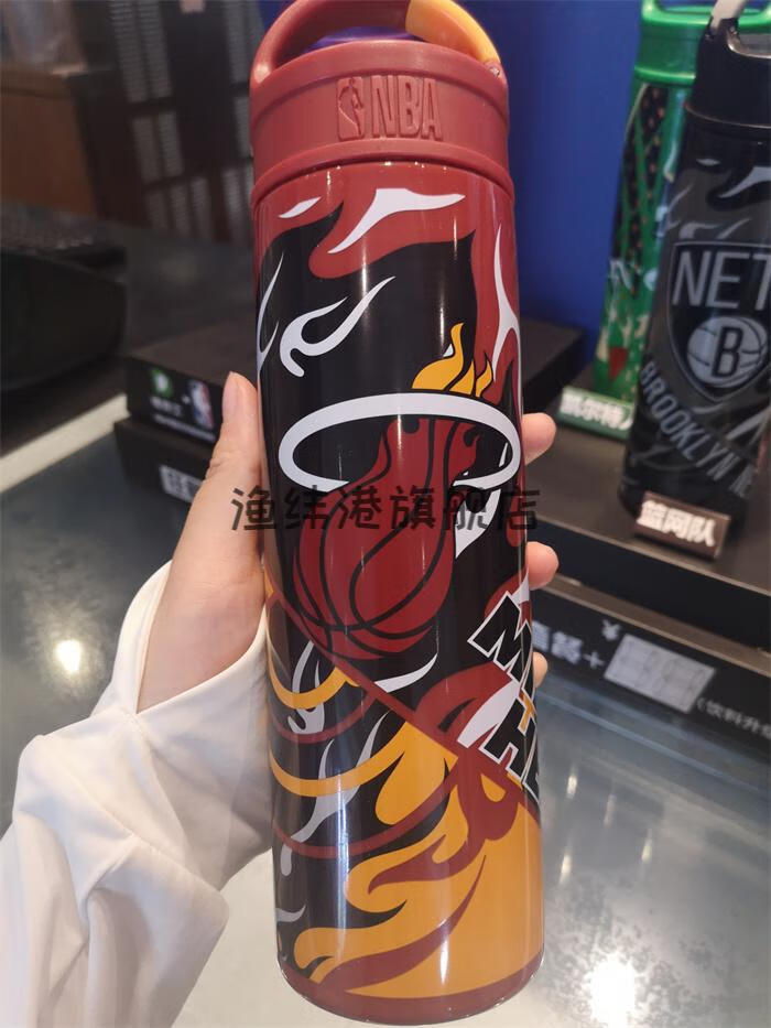 德克士nba水杯联名杯子勇士湖人同款炫酷运动专用德意能量杯 白色