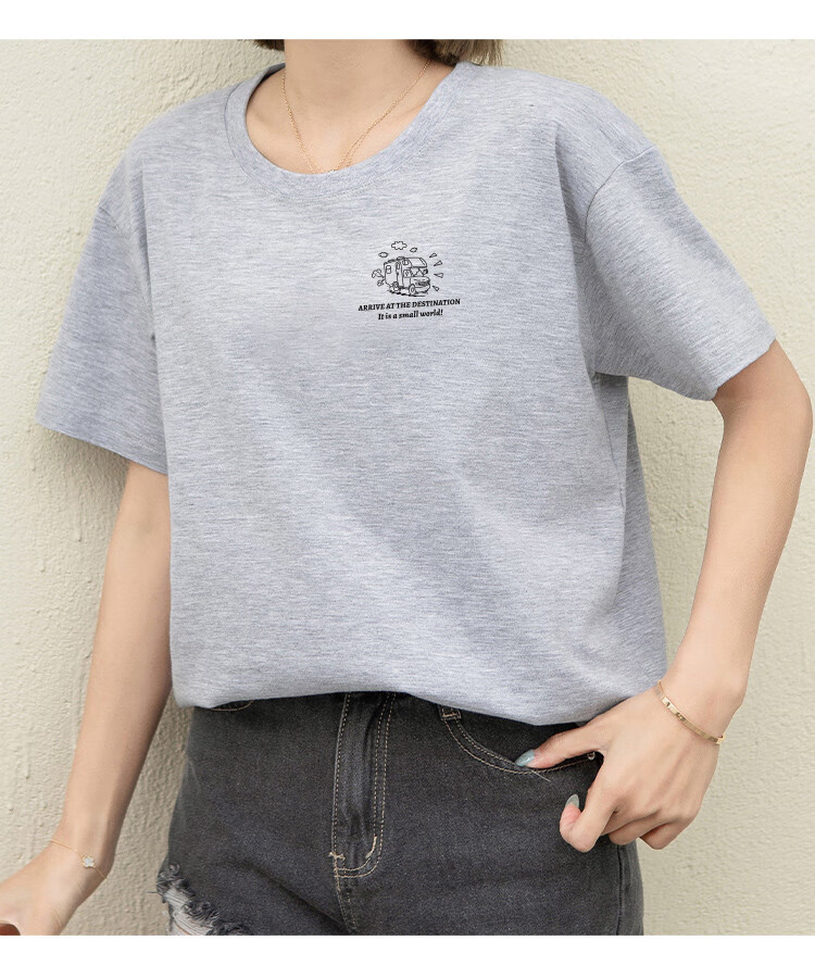 南极人全棉短袖t恤舒适休闲半袖简约百搭女式夏上衣白色s