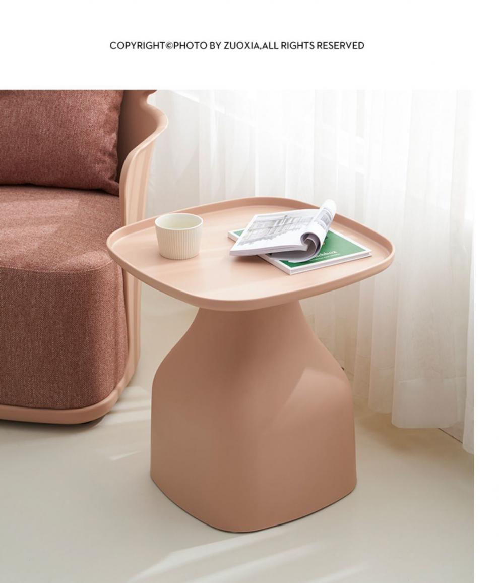 北欧茶几ins风现代简约创意客厅家用时尚小角几网红方形沙发边几黄色