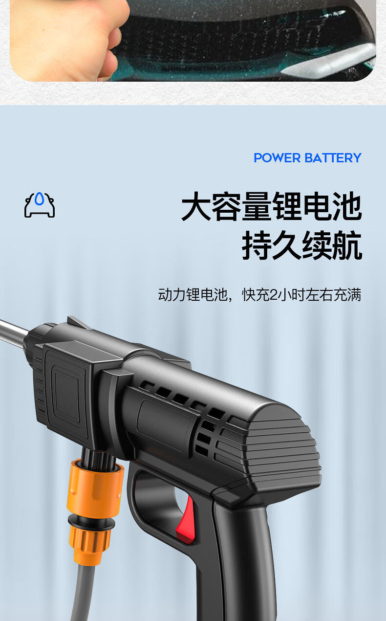 無線洗車機神器家用便攜充電式高壓水槍帶鋰電池48v88v清洗機工具168v