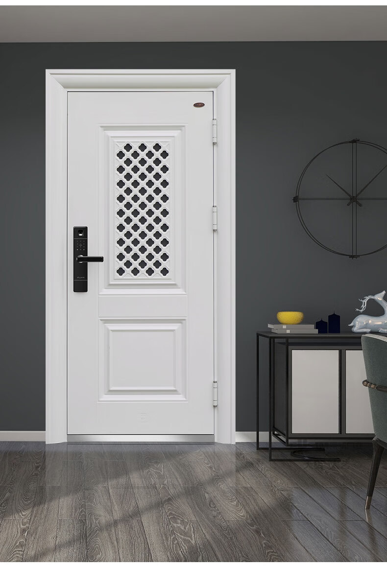 能量狐巴黎春天门中门白色甲级富新防盗门包安装通风门小门可定做