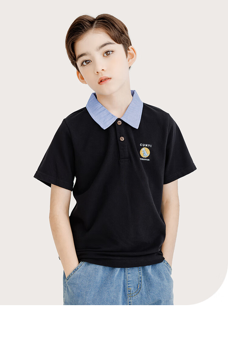 纯一良品童装男童polo衫2022夏季新款儿童夏装中大童短袖t恤潮六一