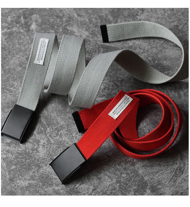 懒人腰带男港风帆布腰带男士皮带青少年学生自动扣牛仔裤带平滑扣韩版