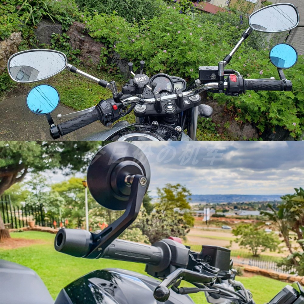 摩托车机车电动车改装通用后视镜反光镜复古车把圆镜nk250nk4005边形