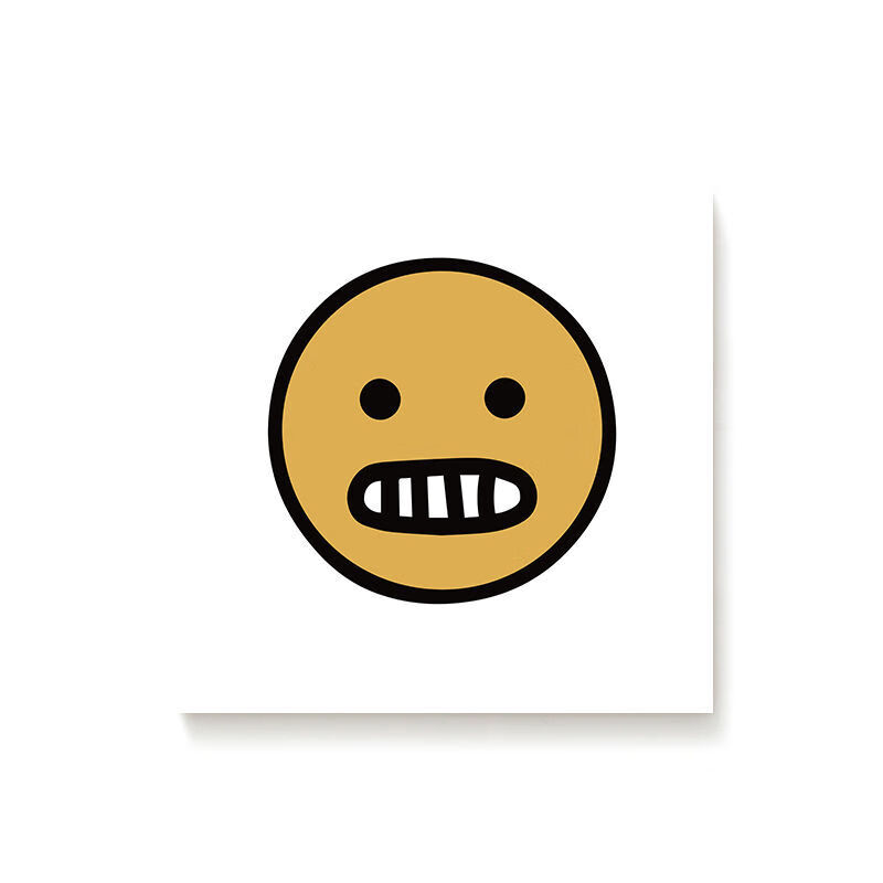 韩国小众黄色笑脸装饰画微笑ins风挂画餐厅奶茶店咖啡厅墙画2款6060