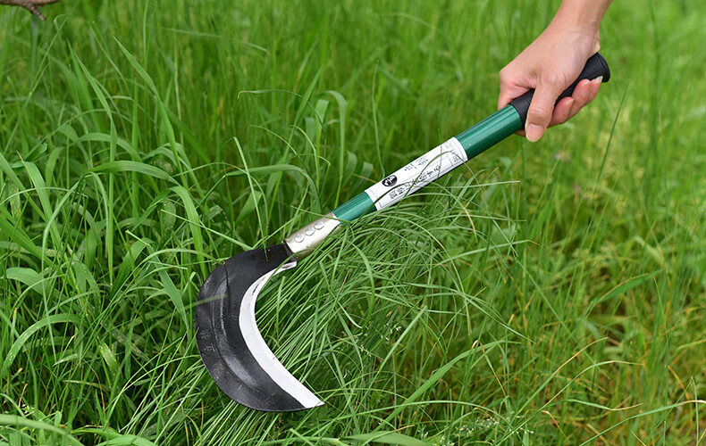 长柄锰钢镰刀割草除草割韭菜弯刀农用割麦子玉米廉刀禾镰立锦钢柄大