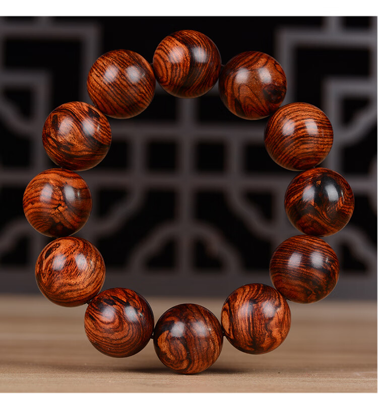 越南山水纹藤香木似海南佛珠手串民族风男女手链文玩 山水纹20mm*12颗