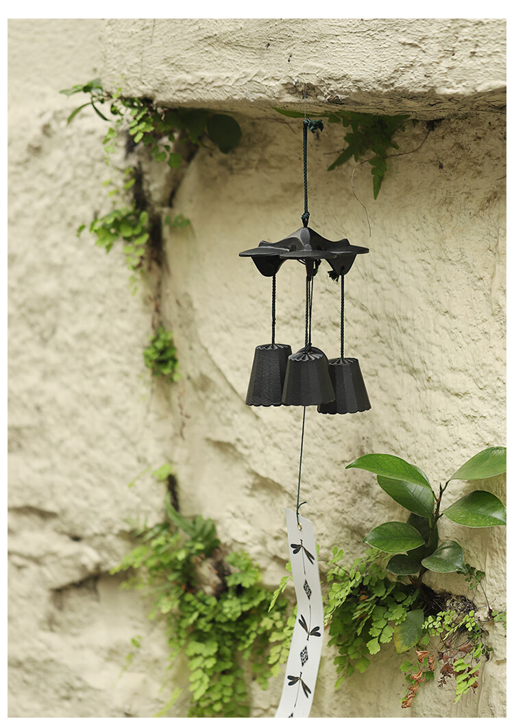 日本进口日式手工铸铁三重奏风铃铃铛户外庭院挂饰门挂礼物挂件三重奏