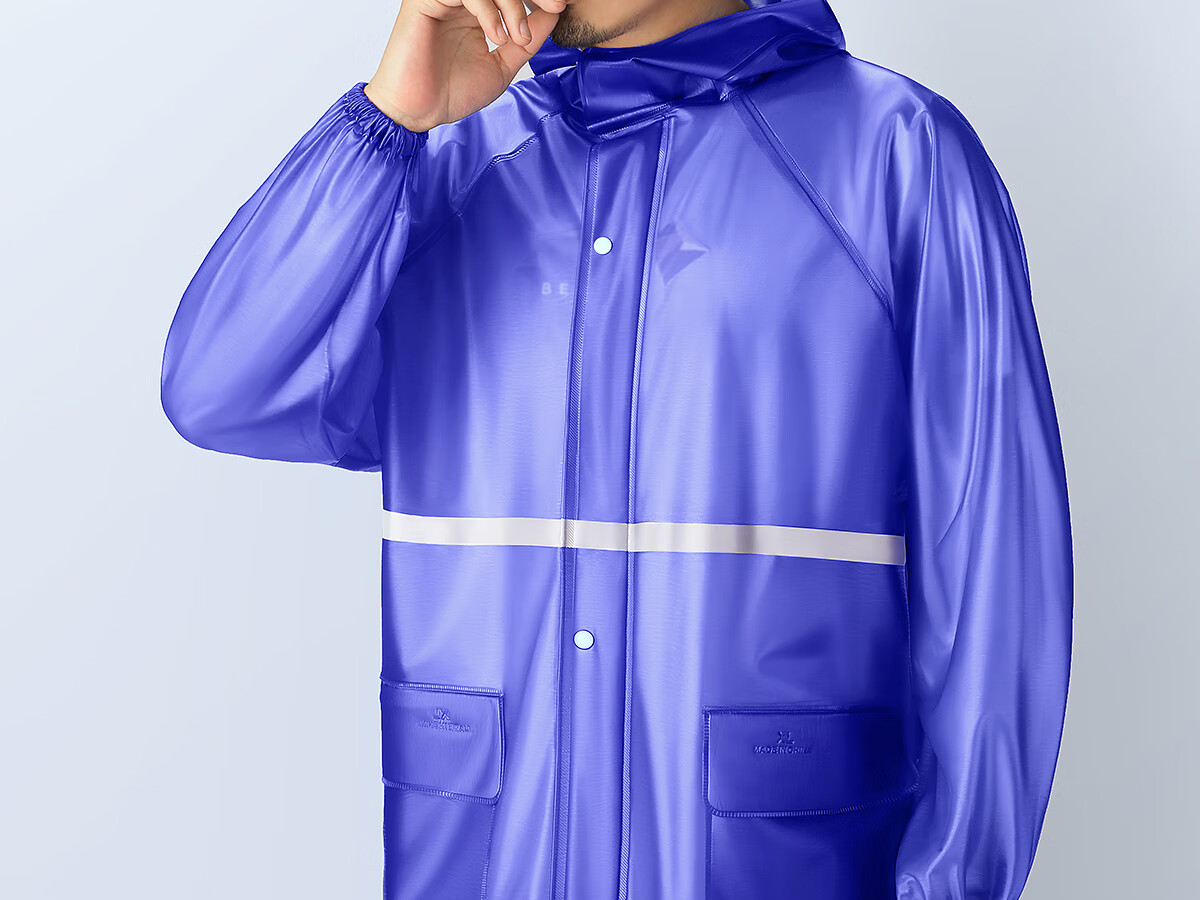 男分体长款全身加厚透明防水外卖骑手防暴雨服黑色含雨衣雨裤双帽檐l