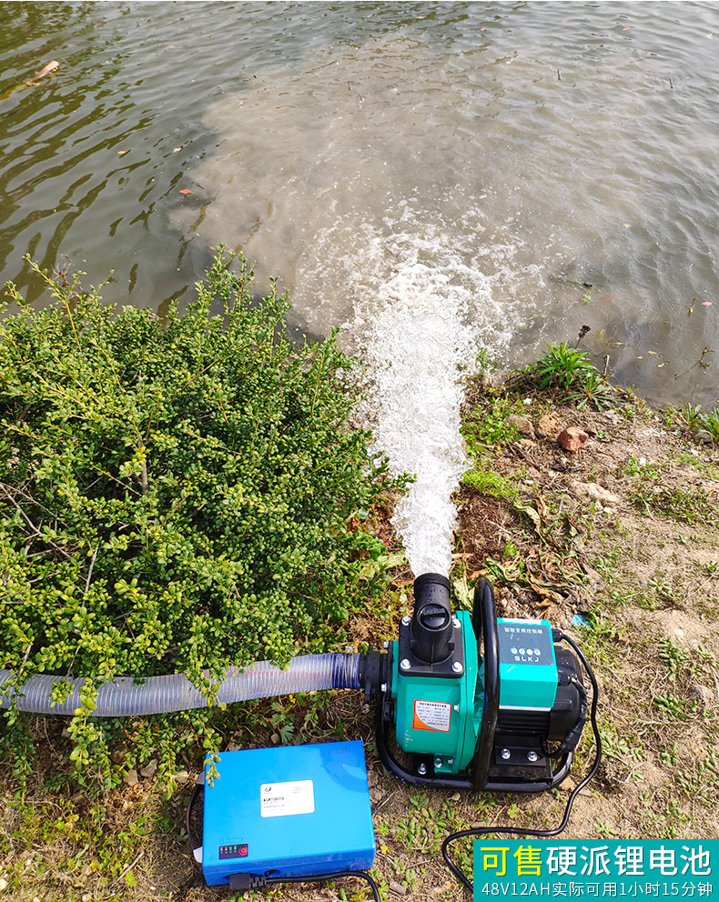 充電式大功率菜地澆水神器抽水泵農用灌溉48v直流電瓶水泵抽水機 48v