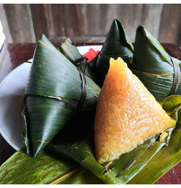 碱水粽子端午粽湘西糯米粽原味无馅农家粽水晶粽子5个500克左右