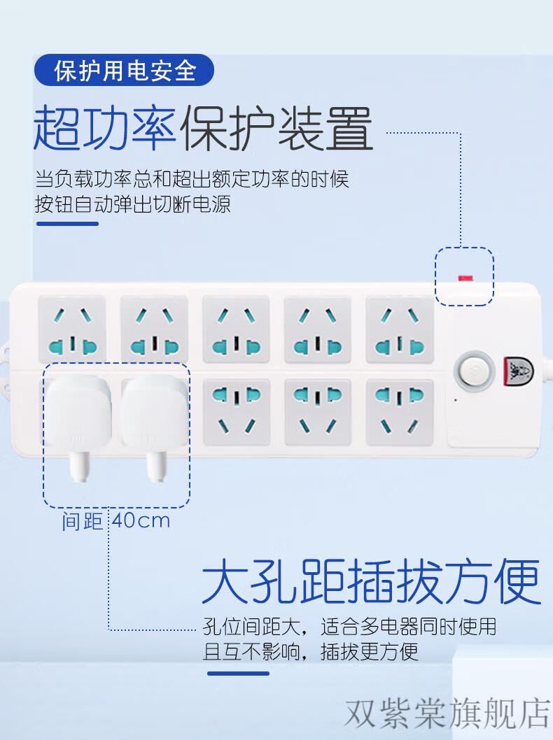 2022新款子弹头开关插座头插座多功能usb单控国标开关插线板排插接线