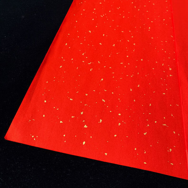 a4a3剪纸专用纸双面大红色洒金宣纸学生儿童手工课刻画纸刻纸窗花双面