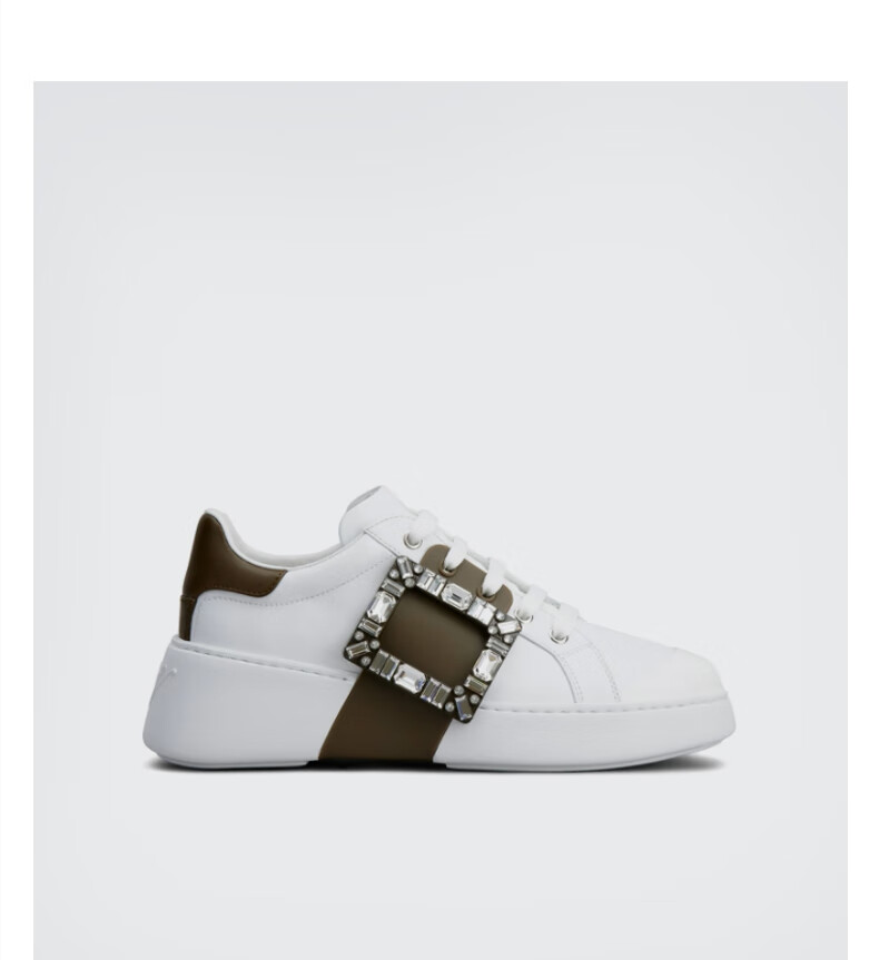 vivier/rv女鞋viv skate系列钻扣牛皮厚底鞋经典时尚休闲运动鞋小白鞋