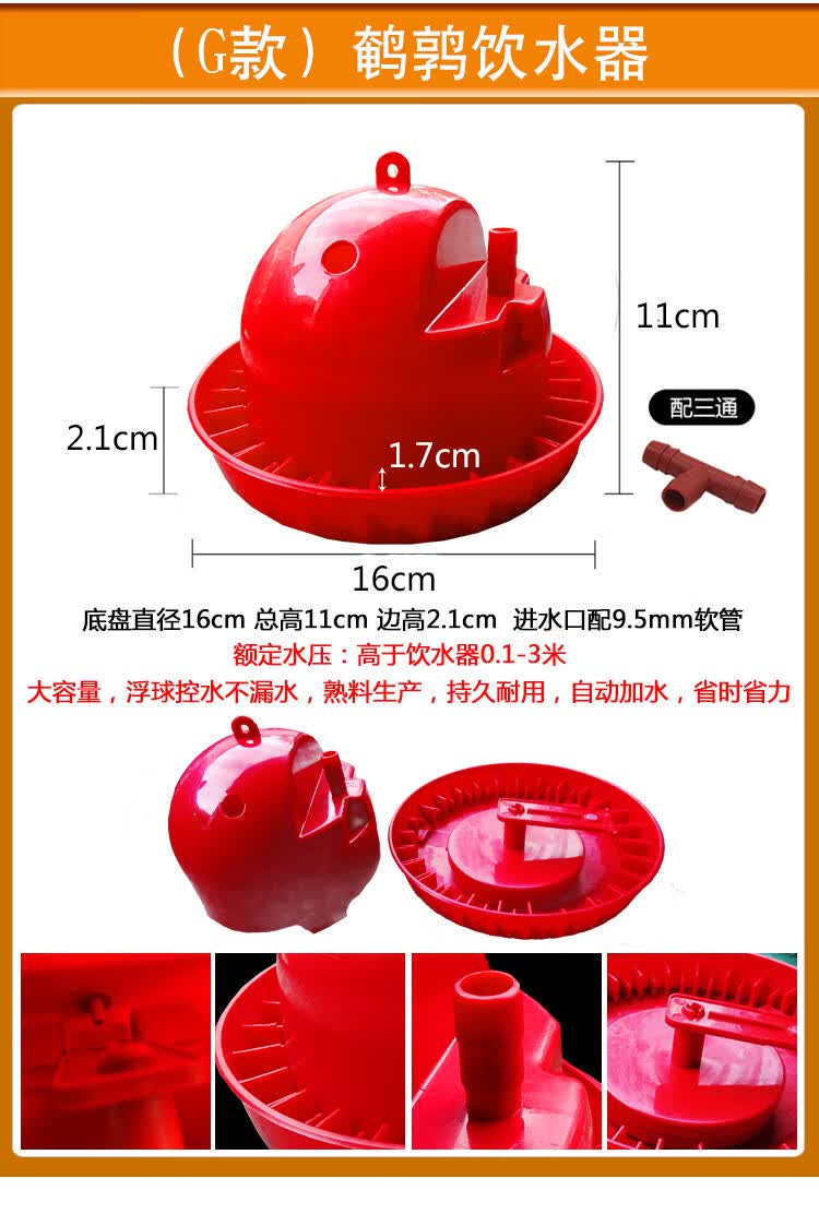 小鸡喝水饮水器雏鸡自动饮水器鸡苗鹌鹑小鸡喂水器鸡用喝水壶养殖新型