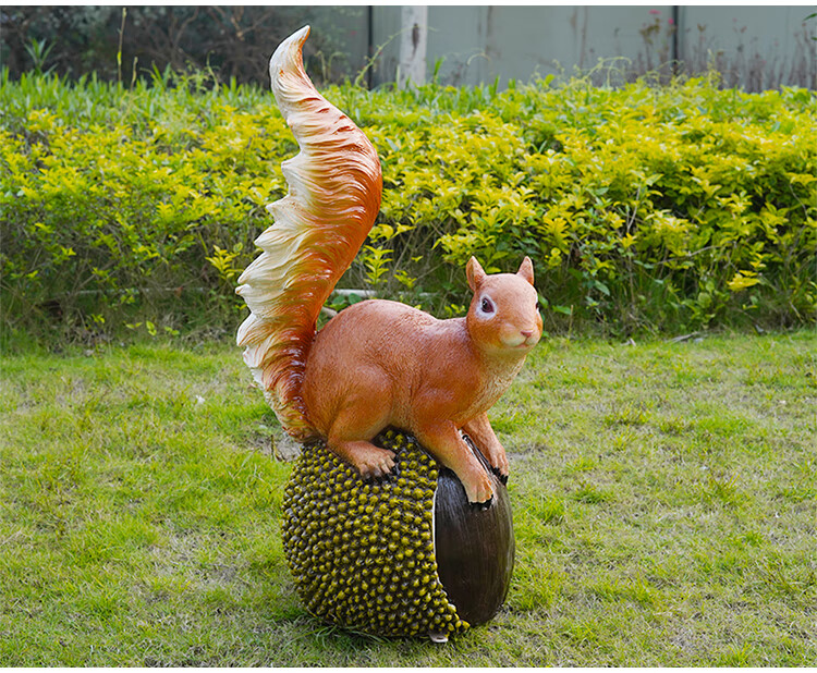 仿真大型松鼠雕塑假的塑料园区景观动物摆件摆设小品模型草坪室外松鼠