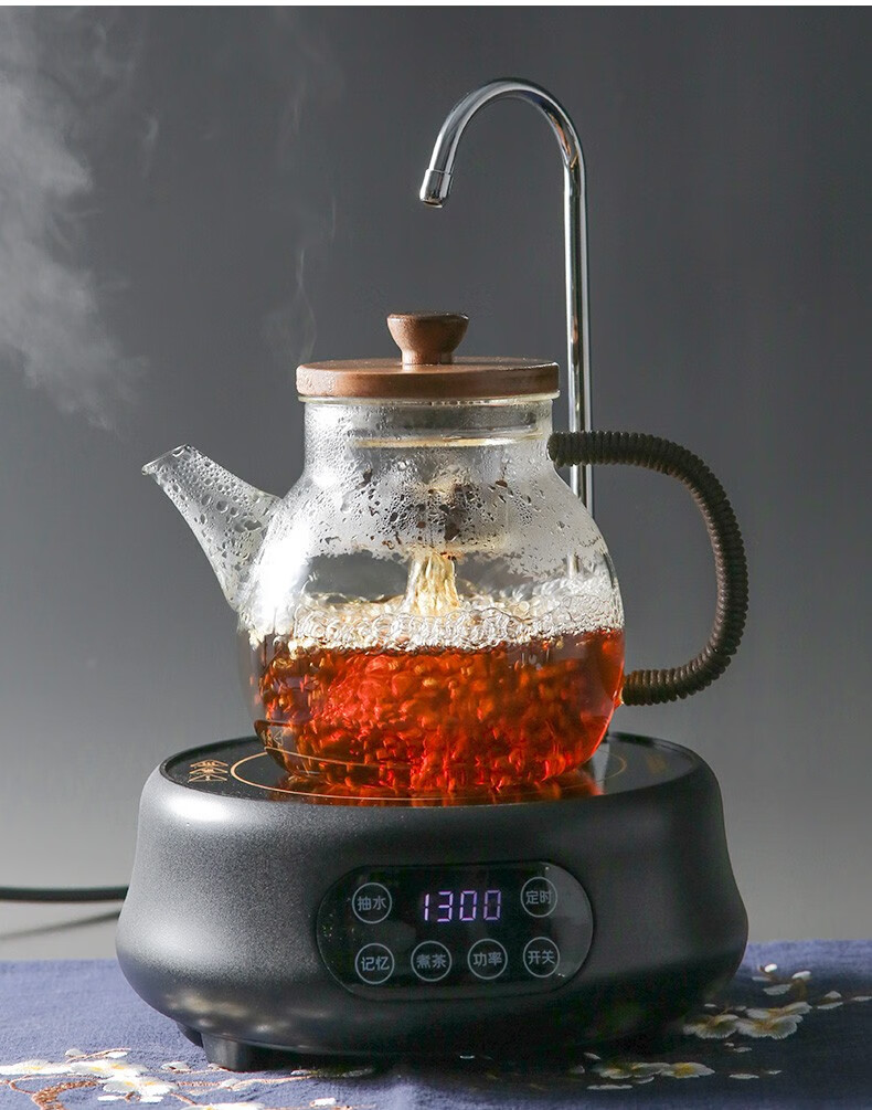 容山堂玻璃蒸煮茶器耐高温加厚泡茶壶大容量烧水壶电陶炉侧把茶具侧把