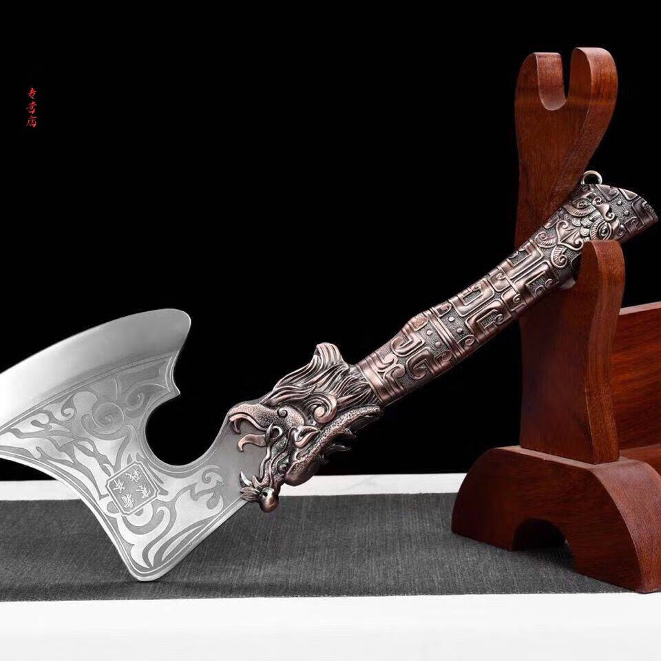 龙泉锰钢夹钢木工斧手工锻打斧家用劈柴斩骨斧头斧子户外便携腰斧l