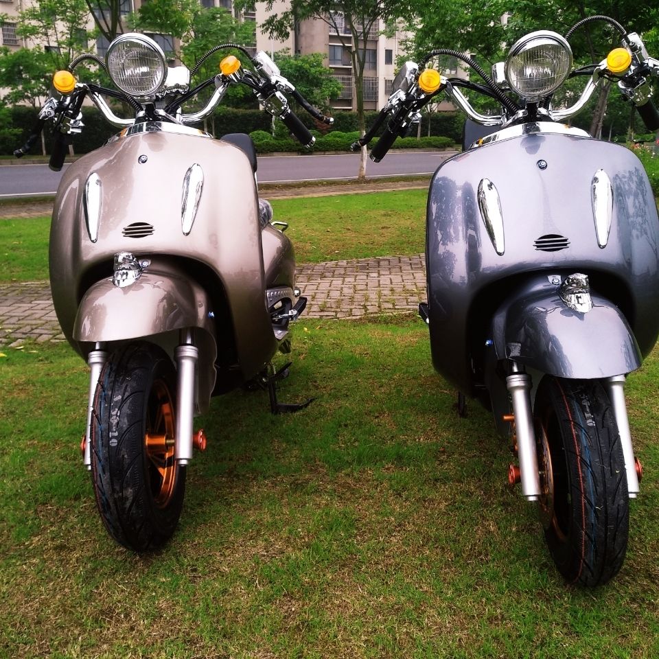 2022新款大龟王电动车复古锂电池长跑王电动摩托车本田灰色60Ⅴ20安