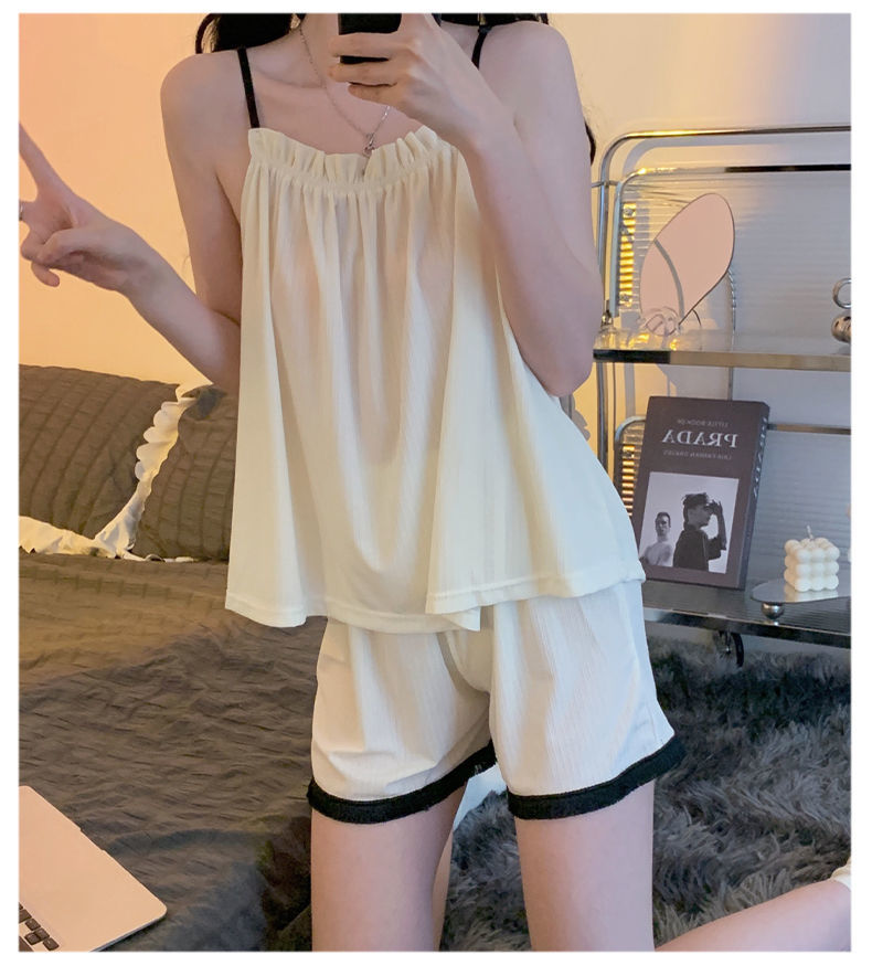 捡漏低价女夏款凉快吊带宽松套装夏天性感简约冷淡风小众家居服女精选