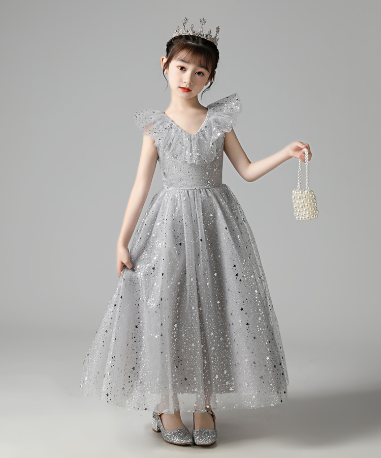 钢琴演奏礼服女大童独唱蓬蓬裙高端儿童主持人演出服小女孩公主裙花童