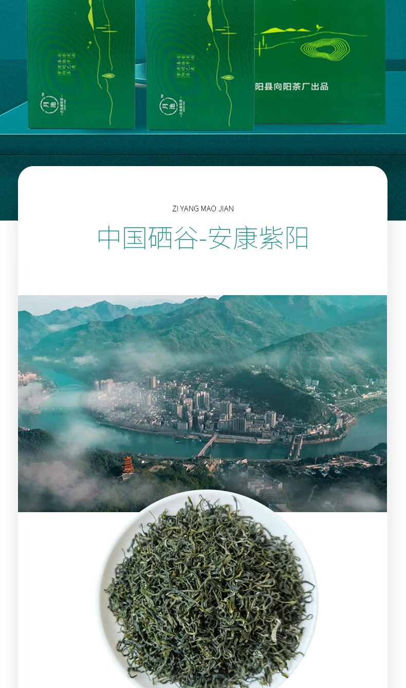 百草仙翁陝西紫陽茶毛尖安康富硒綠茶2021明前新茶陝青茶翠峰散裝禮盒