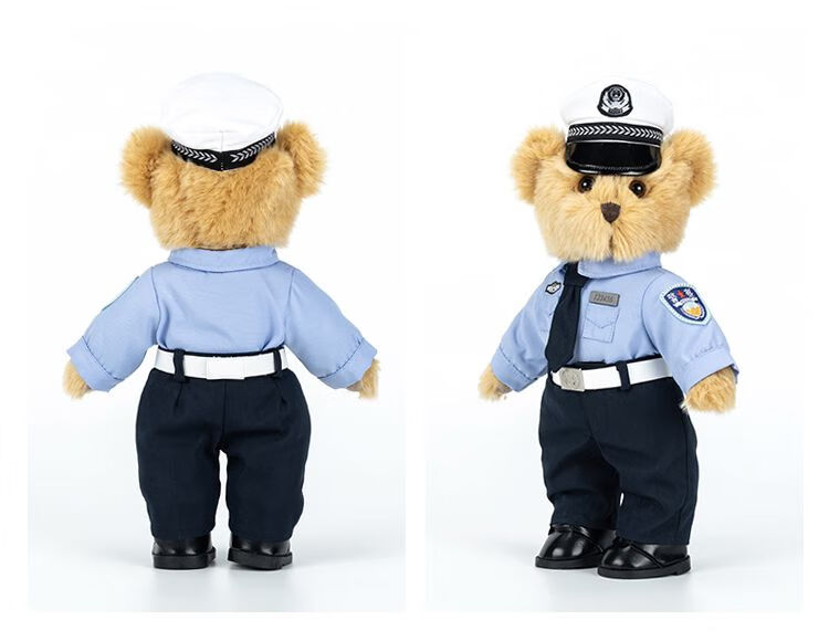 熊之家bearshome泰迪熊玩具玩偶礼物定制警察公仔交警特警交警女28cm