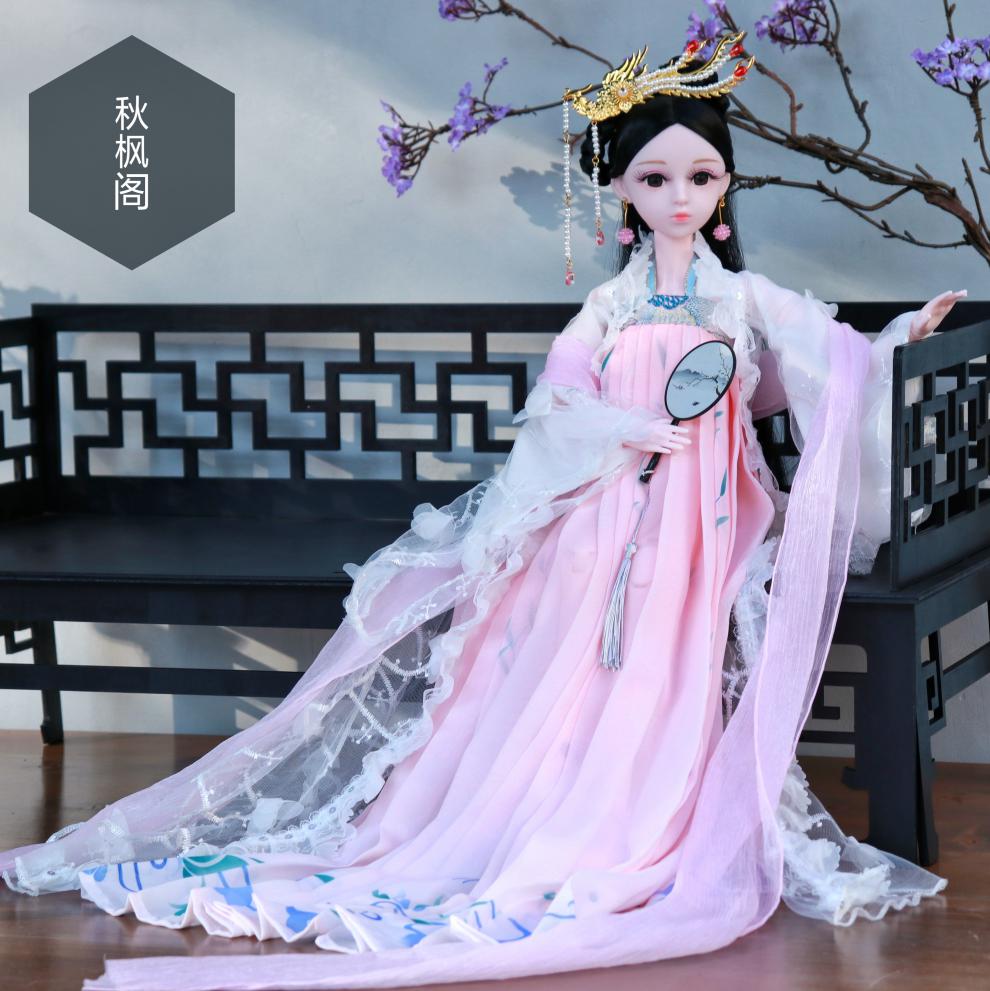 60厘米古装娃娃比芭比仙原创手工汉服风可换衣服套装关节人偶配件