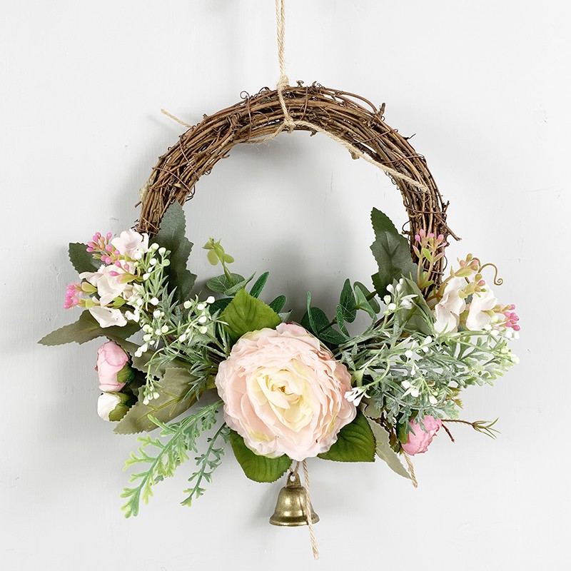 致巧北欧ins创意墙壁装饰品客厅餐厅房间卧室墙面上花环藤条挂饰挂件