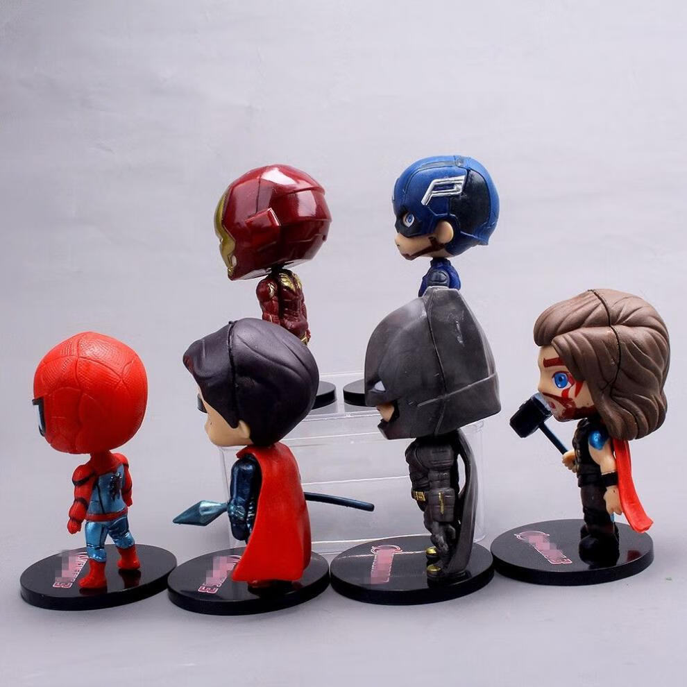 森宝积木兼容乐高复仇者联盟小人仔钢铁侠蜘蛛侠雷神美国队长公仔摆件