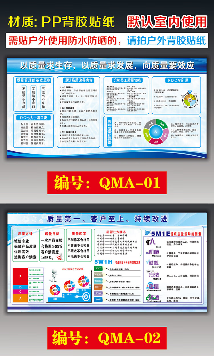 公司車間安全生產質量管理宣傳看板海報企業工廠品質宣傳欄掛畫貼戶外