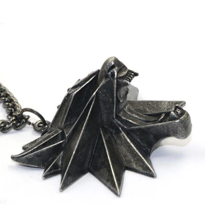 狼学派徽章 巫师3周边狼头项链狼学派徽章jinxl猎魔人挂坠胸章狂猎