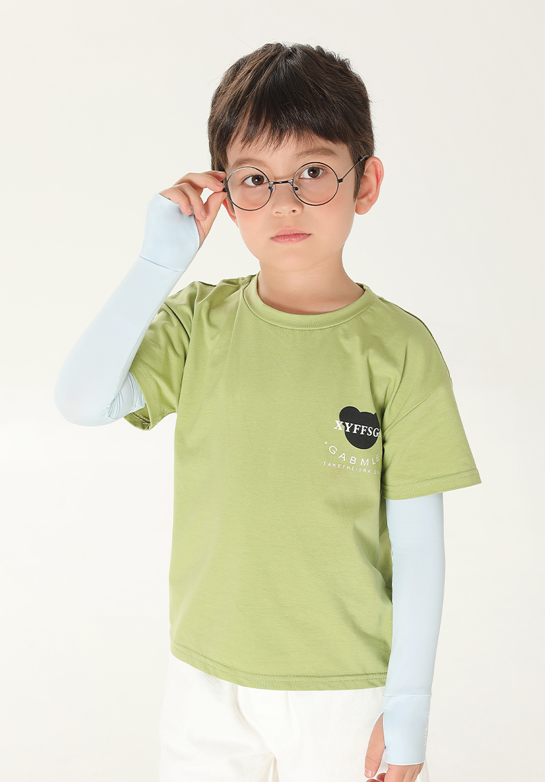 儿童冰袖夏季宝宝防晒袖套男童冰丝透气手袖女童薄款护袖小孩套袖清新