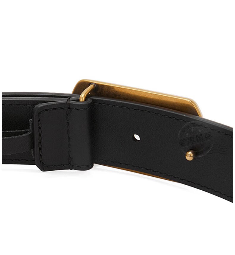 古驰gucci皮带女式方形gg做旧金属头板扣腰带575587预售代购黑色85