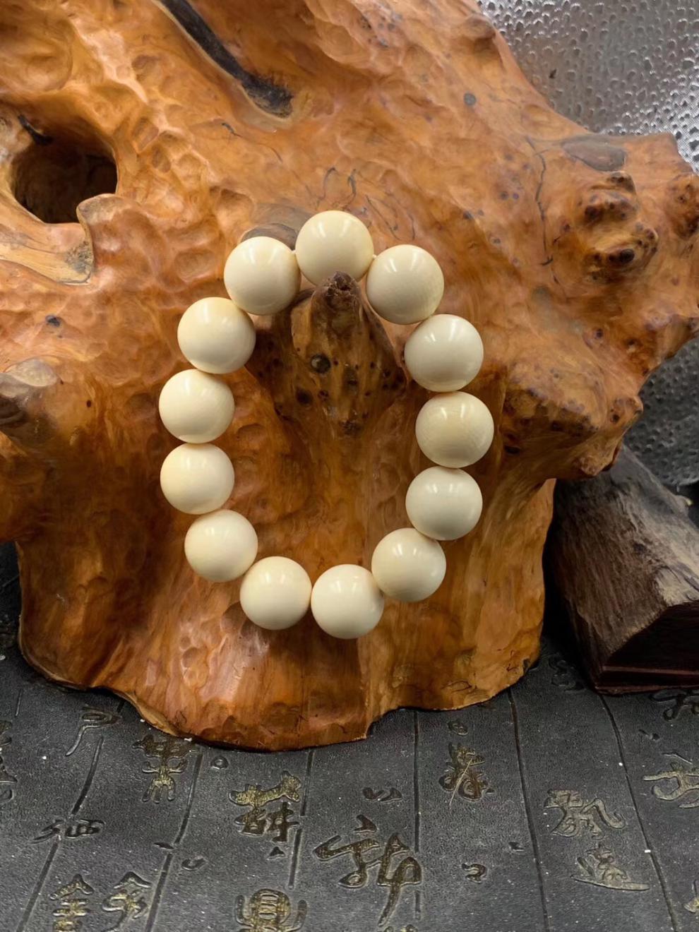 朴春 猛犸象牙手链上乘冰料男士手串 20mm果冻爆满纹佛珠15 30mm【满