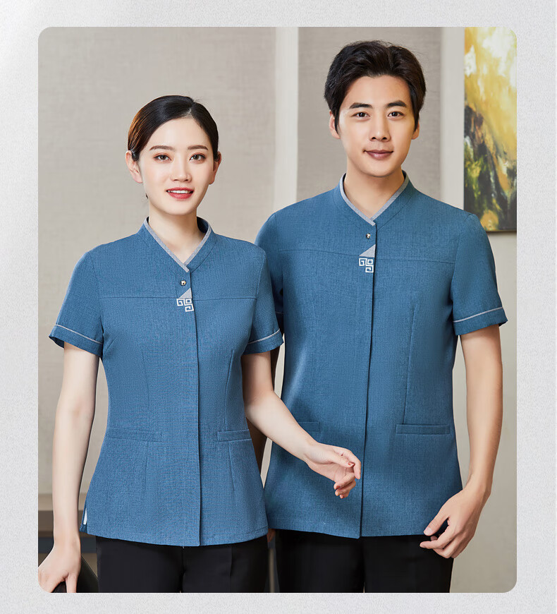 bianyemu夏季保洁工作服短男物业家政清洁工服装酒店宾馆客房pa阿姨工