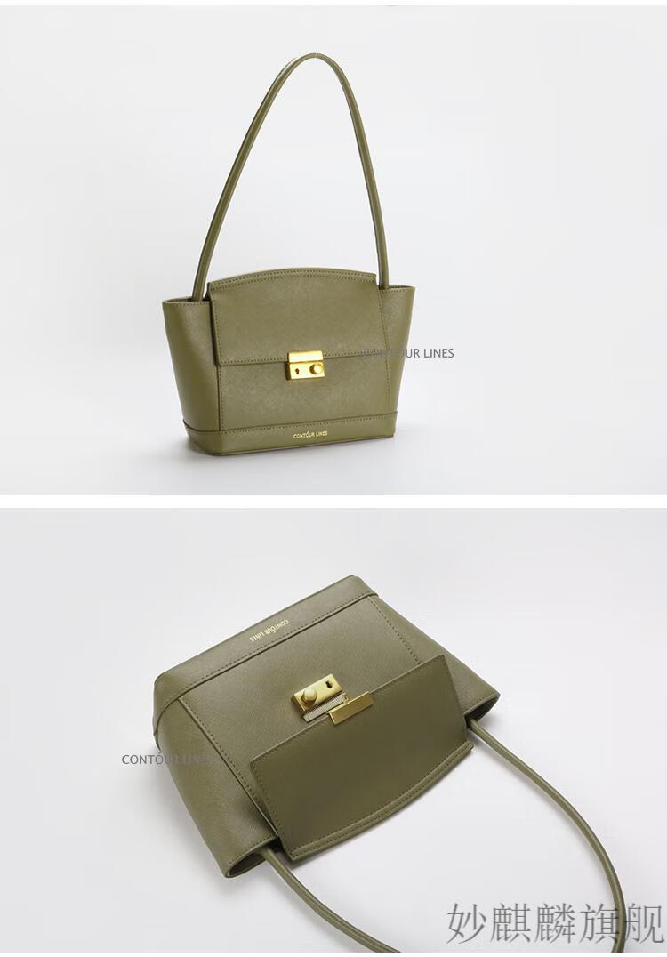 七夕礼物感小众花园包 contourlines单肩小众托特包包女通勤白色手提