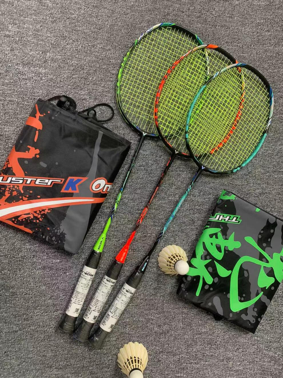 victor胜利羽毛球拍鬼斩维克多绿/橙红/青绿鬼斩羽毛球拍碳纤维拉线初