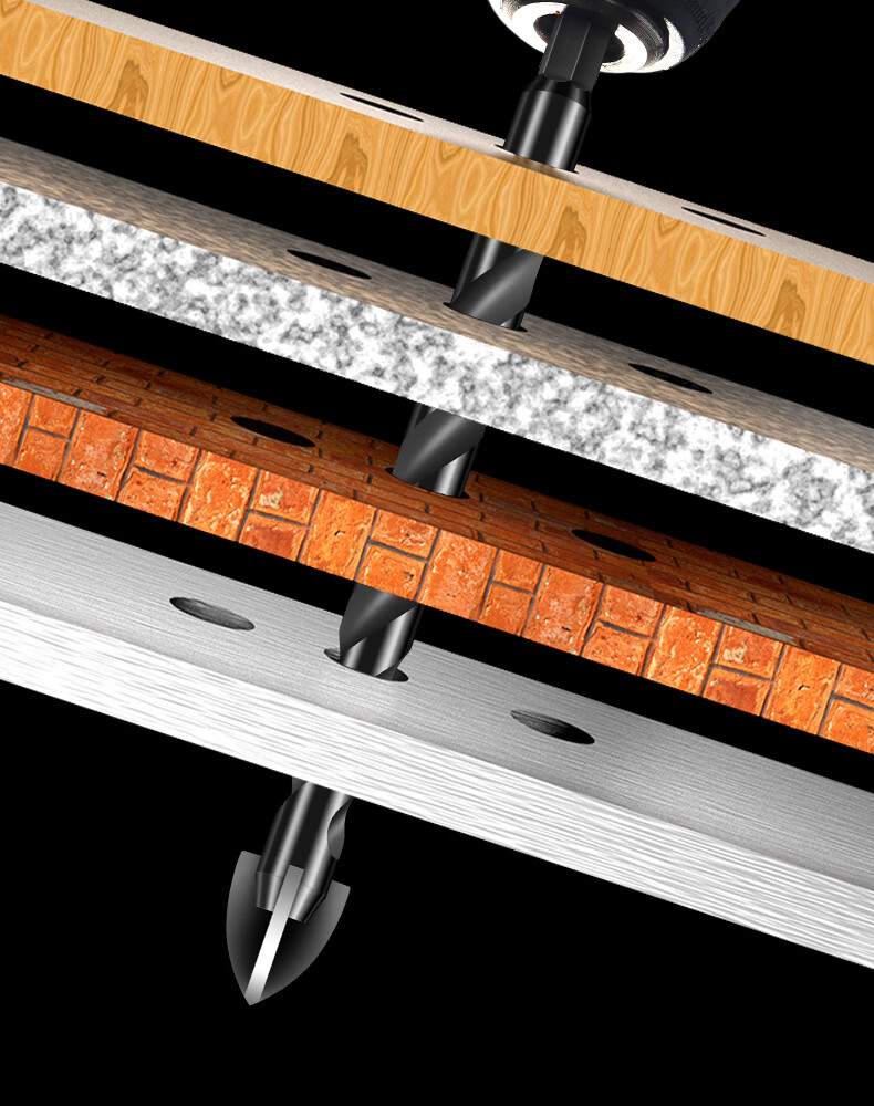 轻奢四角十字瓷砖钻头开孔器手电钻打孔混泥土陶瓷钻6mm超硬四转头四