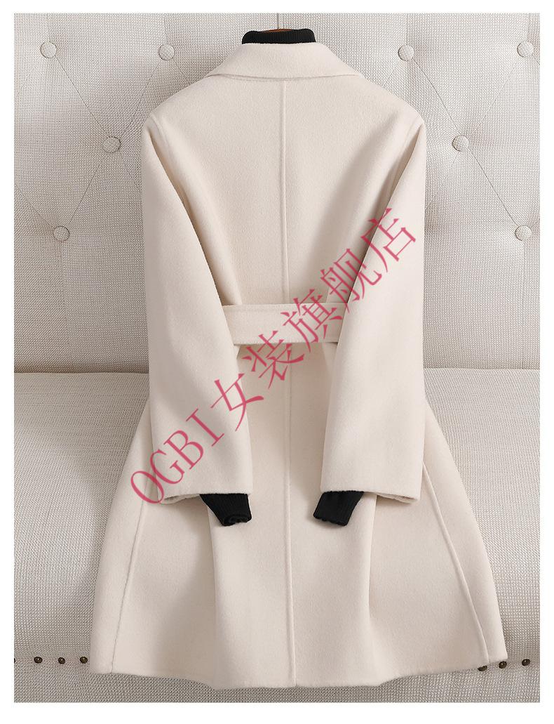 ogbi浙江嘉兴濮院双面呢羊绒女中长款2022秋冬新款小个子气质高端女装