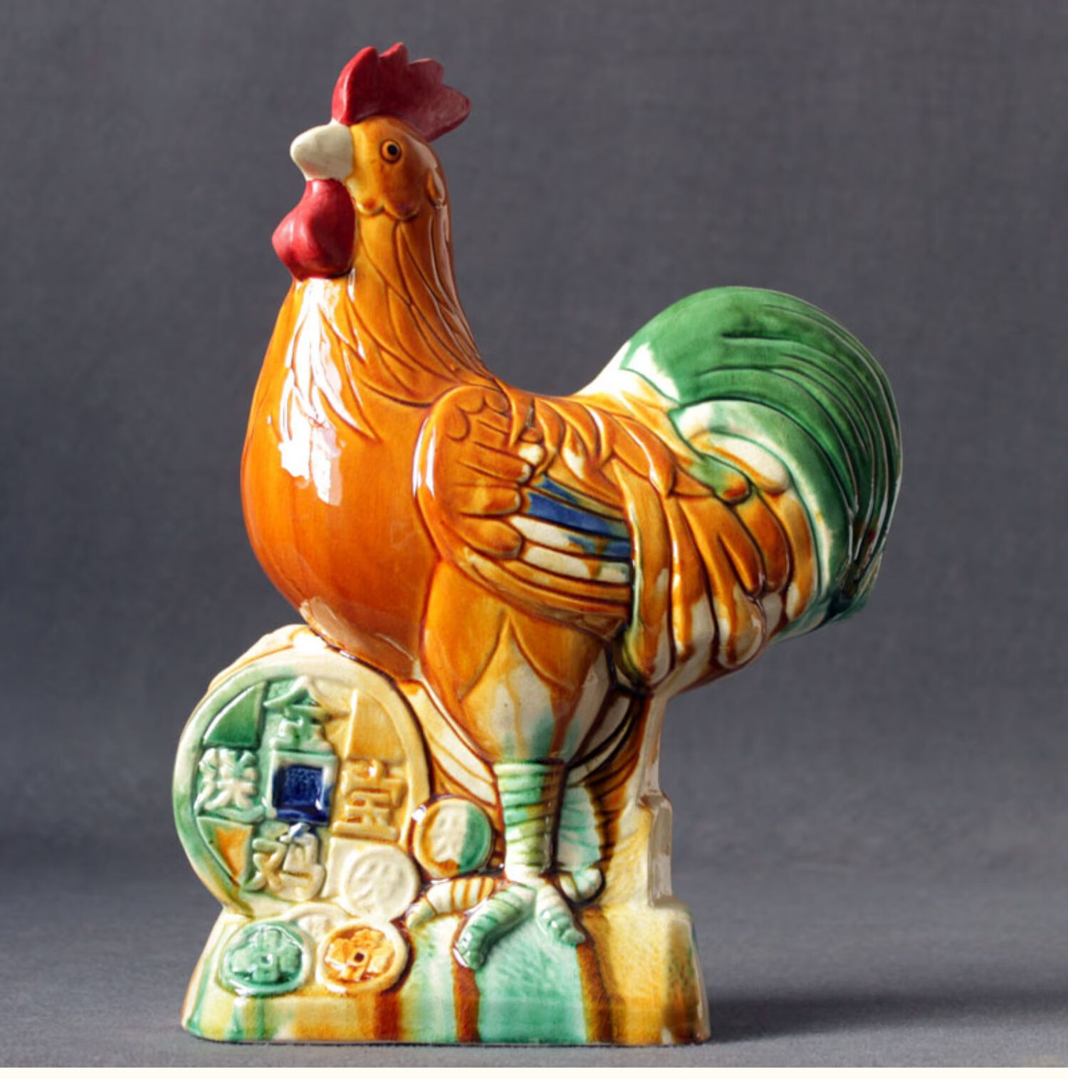 洛阳唐三彩大吉大利风水大公鸡陶瓷鸡摆件生肖工艺品居饰品摆设件
