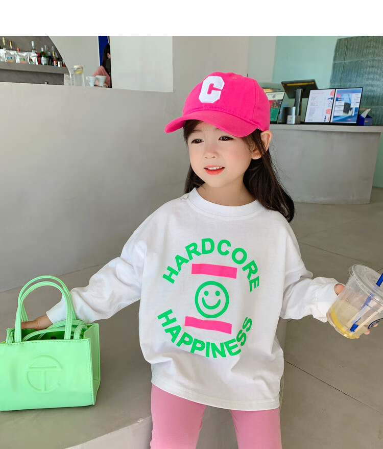 楚歌质优品2022女童春装新款童装儿童韩版t恤衫中小童打底上衣宝宝内