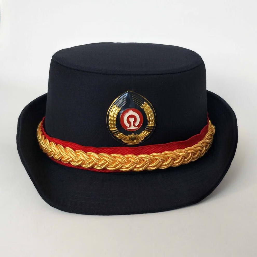 酷否2020新款铁路大盖帽列车员车长帽高铁动车乘务员夏网眼大檐帽帽子