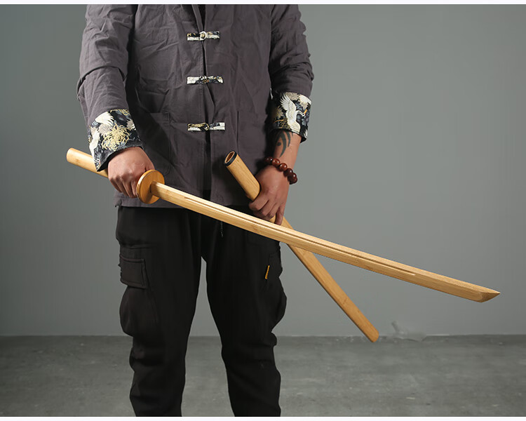 竹木刀剑道实木质刀武术训练习居合道日本武士刃cos动漫竹制 带鞘 全
