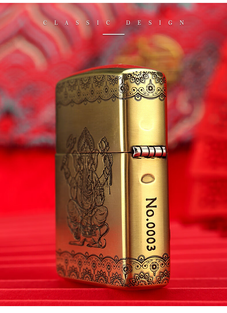 zippo原装打火机象头财神天限量编号浮雕防风煤油打火机男士礼物象头