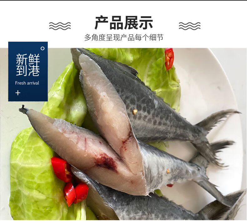 順豐速運鮁魚尾新鮮燕鮁魚大馬鮫魚餡餃子海魚海鮮冷凍批發禧客鮮七天