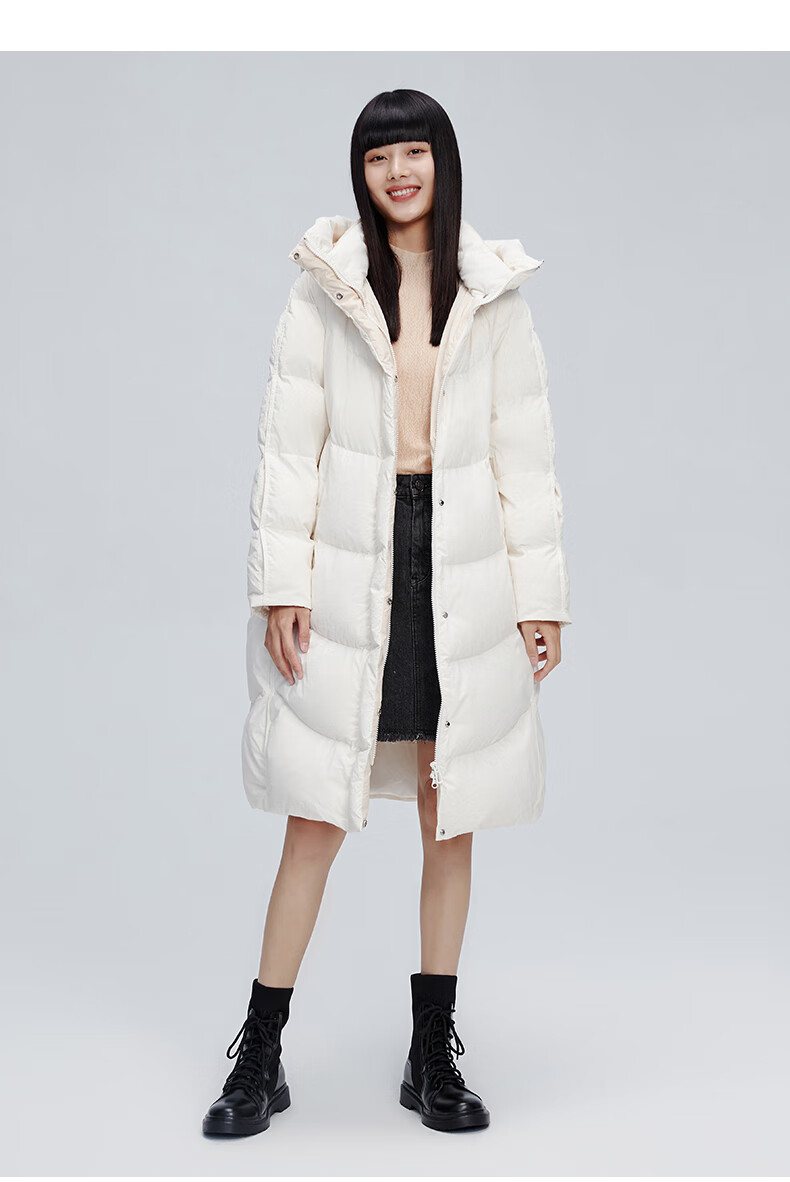 1118新品艾莱依冬季羽绒服女长款2021新品过膝防风时尚反季白鸭绒外套