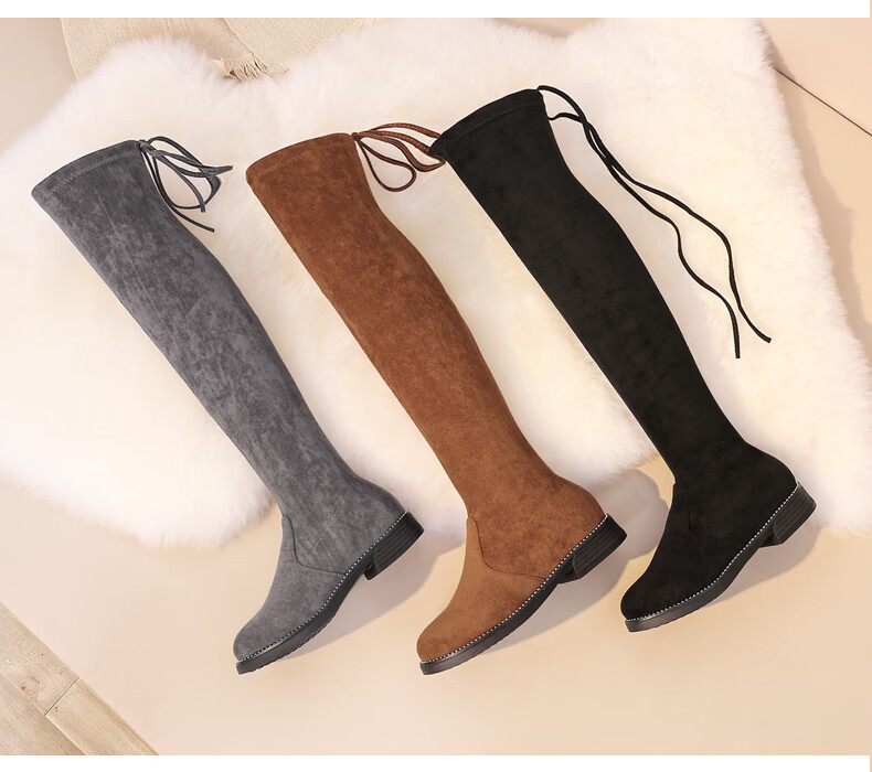 女童长筒靴过膝鞋2022秋款高筒靴儿童子洋气单靴小学生公主长靴 拉链