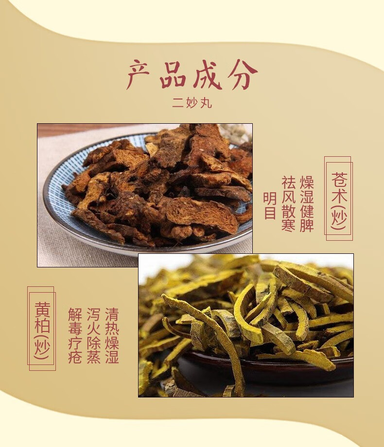 北京同仁堂二妙丸6g12袋同仁堂中成药男性阴部湿疹阴囊瘙痒湿热女性